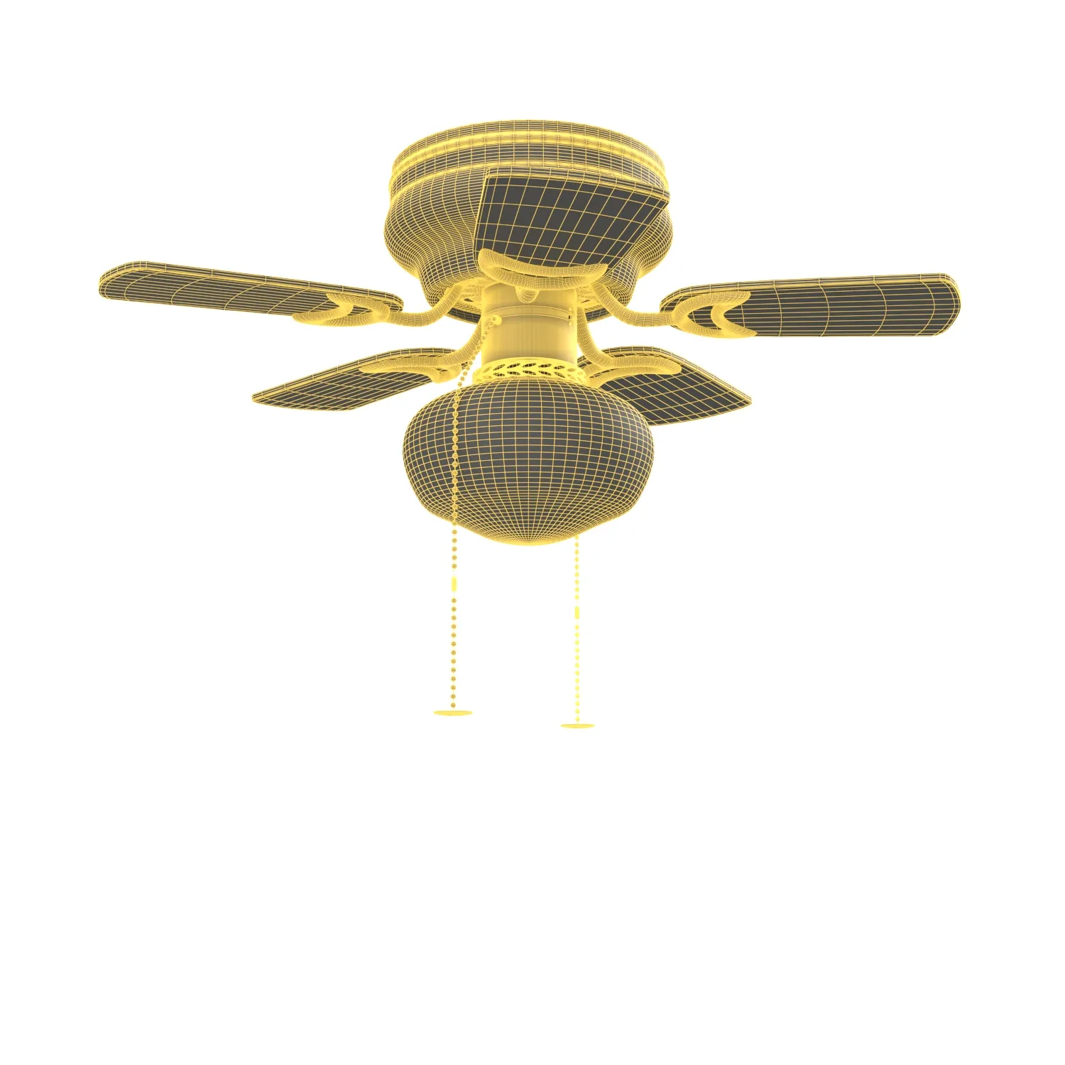 28 Inch Hero Espresso Pull Chain Ceiling Fan PBR 3D Model_07